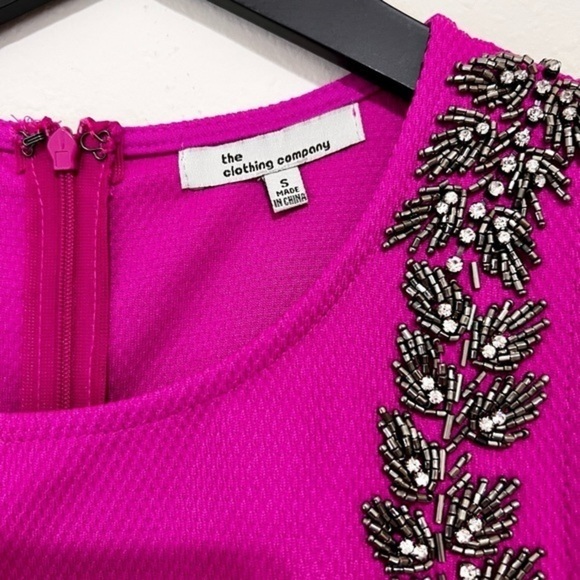 Flirty Beaded Fuchsia Mini Dress Ignite the Night - Picture 3 of 11